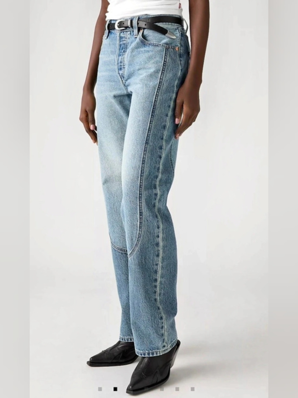 Levi's 501 '90s Western Chaps Denim Jeans - Picture 3 of 9
